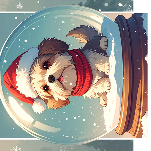 Fluffy Holiday Pup 1000 Jigsaw Puzzle 3D Modell