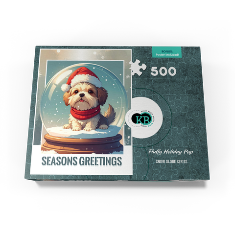 Fluffy Holiday Pup 500 Jigsaw Puzzle box view3