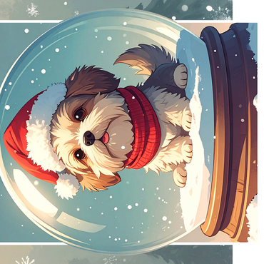 Fluffy Holiday Pup 500 Jigsaw Puzzle 3D Modell