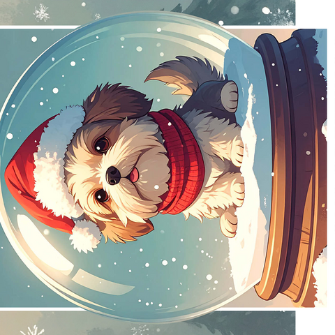 Fluffy Holiday Pup 500 Jigsaw Puzzle 3D Modell