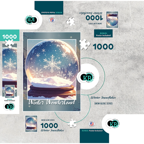 Winter Snowflakes 1000 Jigsaw Puzzle box 3D Modell