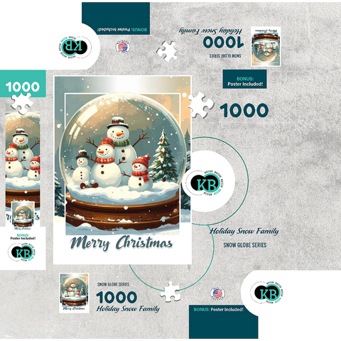 Holiday Snow Family 1000 Jigsaw Puzzle box 3D Modell