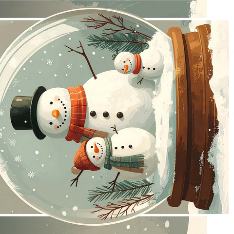 Snowman Family 1000 Jigsaw Puzzle 3D Modell