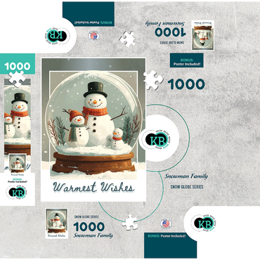 Snowman Family 1000 Jigsaw Puzzle box 3D Modell