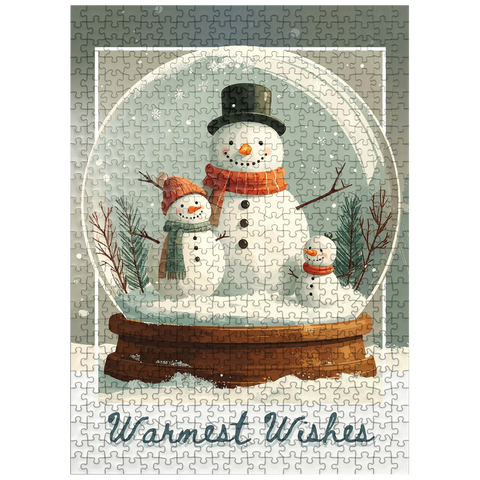puzzleplate Snowman Family 500 Jigsaw Puzzle