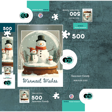 Snowman Family 500 Jigsaw Puzzle box 3D Modell