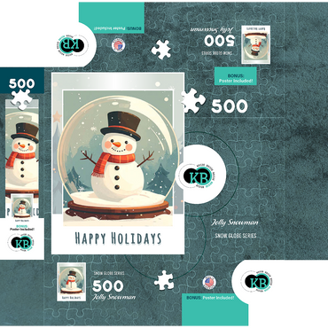 Jolly Snowman 500 Jigsaw Puzzle box 3D Modell