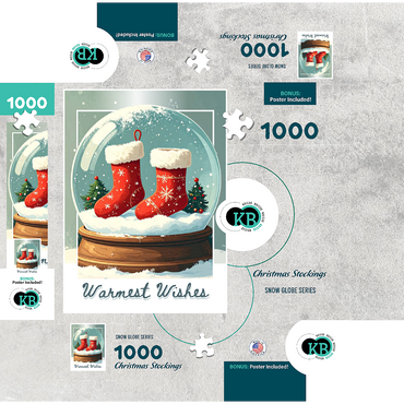 Christmas Stockings 1000 Jigsaw Puzzle box 3D Modell