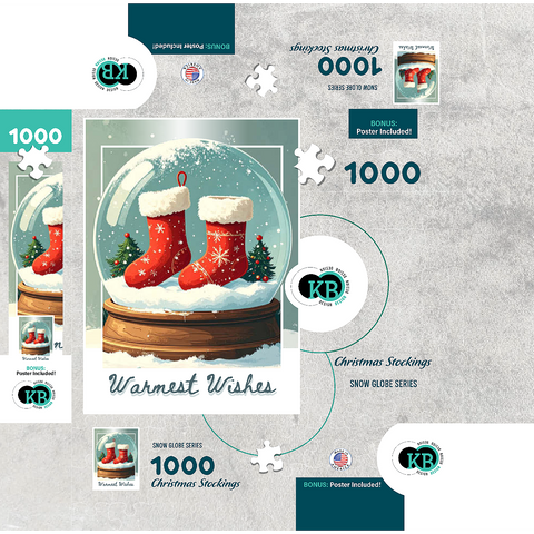 Christmas Stockings 1000 Jigsaw Puzzle box 3D Modell