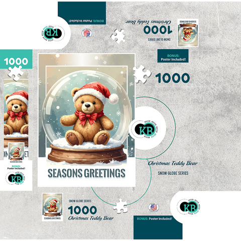Christmas Teddy Bear 1000 Jigsaw Puzzle box 3D Modell