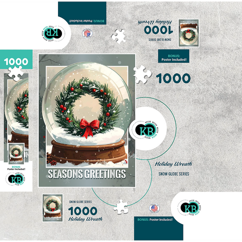 Holiday Wreath 1000 Jigsaw Puzzle box 3D Modell