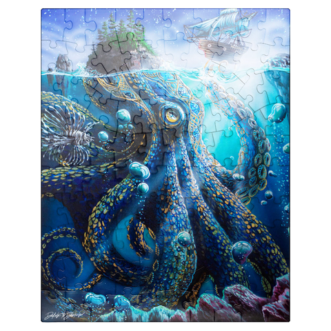 puzzleplate What Lies Beneath Kraken - Dakota Daetwiler 100 Jigsaw Puzzle
