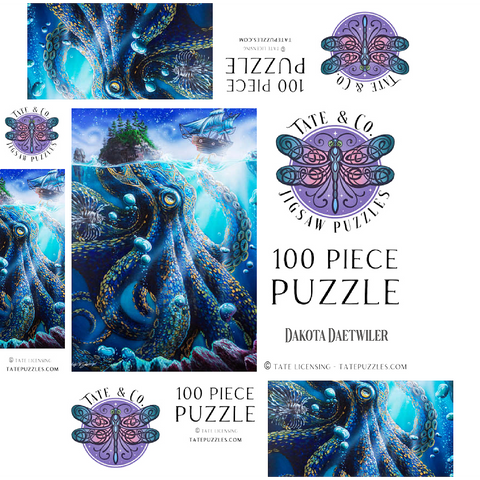What Lies Beneath Kraken - Dakota Daetwiler 100 Jigsaw Puzzle box 3D Modell