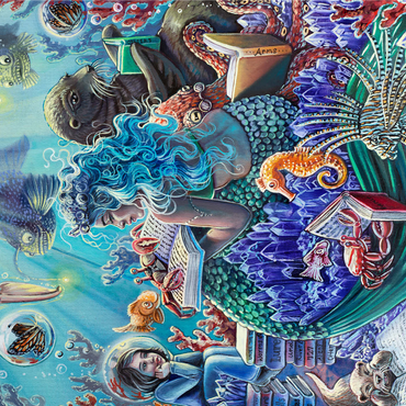 Undersea Library Reading Mermaid - Dakota Daetwiler 1000 Jigsaw Puzzle 3D Modell