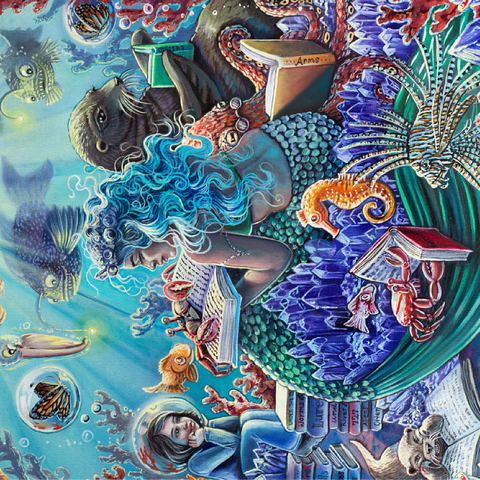 Undersea Library Reading Mermaid - Dakota Daetwiler 100 Jigsaw Puzzle 3D Modell