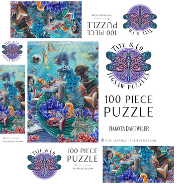 Undersea Library Reading Mermaid - Dakota Daetwiler 100 Jigsaw Puzzle box 3D Modell