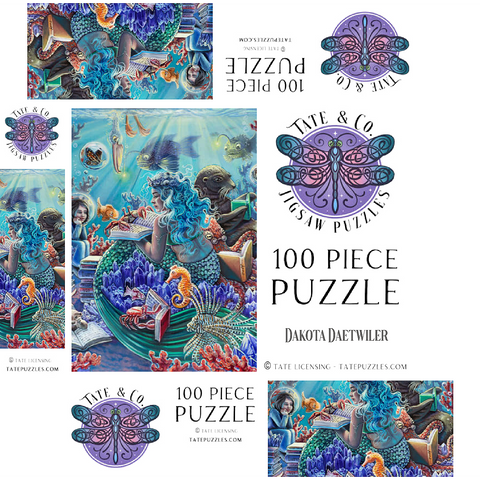 Undersea Library Reading Mermaid - Dakota Daetwiler 100 Jigsaw Puzzle box 3D Modell