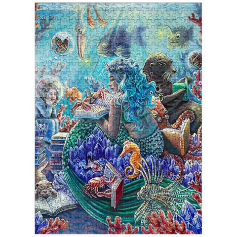 puzzleplate Undersea Library Reading Mermaid - Dakota Daetwiler 500 Jigsaw Puzzle