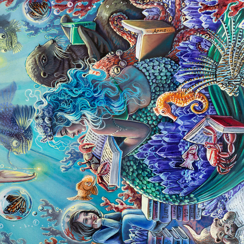 Undersea Library Reading Mermaid - Dakota Daetwiler 500 Jigsaw Puzzle 3D Modell