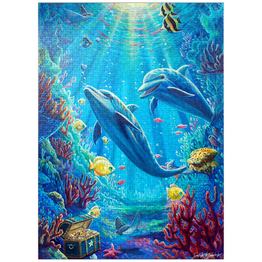 puzzleplate Under The Sea Dolphins Coral Reef - Dakota Daetwiler 1000 Jigsaw Puzzle