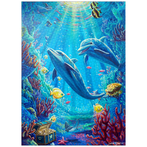 puzzleplate Under The Sea Dolphins Coral Reef - Dakota Daetwiler 1000 Jigsaw Puzzle