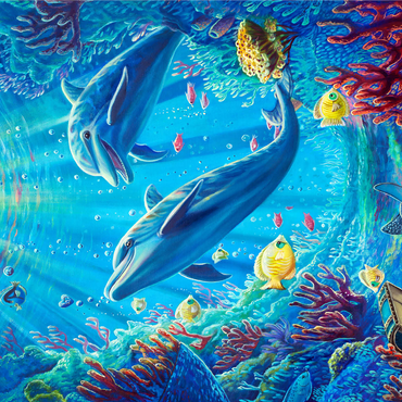 Under The Sea Dolphins Coral Reef - Dakota Daetwiler 1000 Jigsaw Puzzle 3D Modell