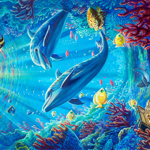 Under The Sea Dolphins Coral Reef - Dakota Daetwiler 100 Jigsaw Puzzle 3D Modell