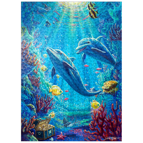 puzzleplate Under The Sea Dolphins Coral Reef - Dakota Daetwiler 500 Jigsaw Puzzle