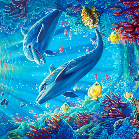 Under The Sea Dolphins Coral Reef - Dakota Daetwiler 500 Jigsaw Puzzle 3D Modell