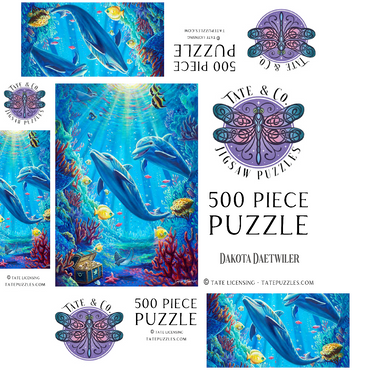 Under The Sea Dolphins Coral Reef - Dakota Daetwiler 500 Jigsaw Puzzle box 3D Modell
