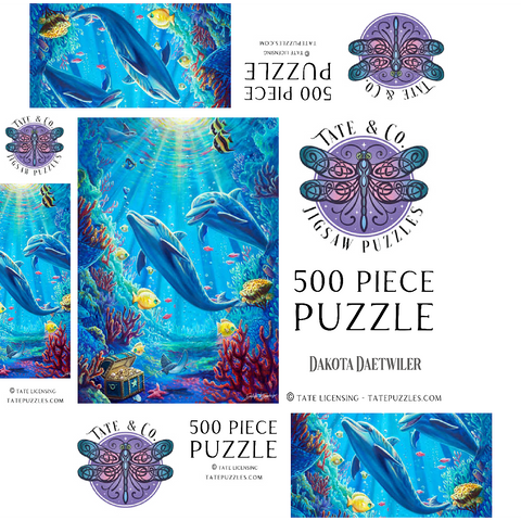 Under The Sea Dolphins Coral Reef - Dakota Daetwiler 500 Jigsaw Puzzle box 3D Modell