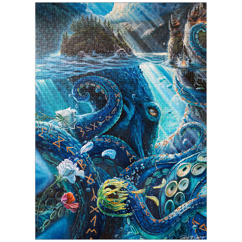 puzzleplate The Wrath of What Lies Beneath Octopus - Dakota Daetwiler 1000 Jigsaw Puzzle