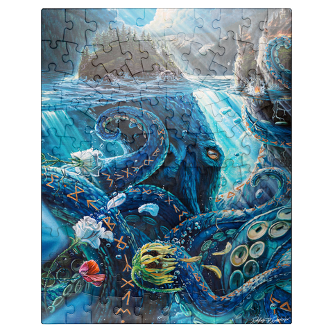 puzzleplate The Wrath of What Lies Beneath Octopus - Dakota Daetwiler 100 Jigsaw Puzzle