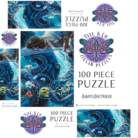The Wrath of What Lies Beneath Octopus - Dakota Daetwiler 100 Jigsaw Puzzle box 3D Modell