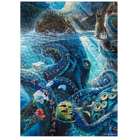 puzzleplate The Wrath of What Lies Beneath Octopus - Dakota Daetwiler 500 Jigsaw Puzzle