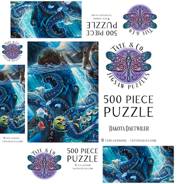The Wrath of What Lies Beneath Octopus - Dakota Daetwiler 500 Jigsaw Puzzle box 3D Modell