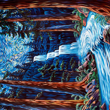 Redwood Starry Night Waterfall - Dakota Daetwiler 100 Jigsaw Puzzle 3D Modell