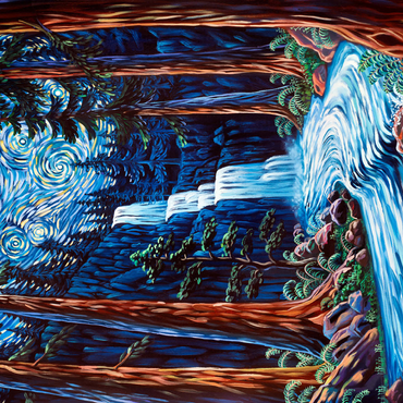 Redwood Starry Night Waterfall - Dakota Daetwiler 500 Jigsaw Puzzle 3D Modell