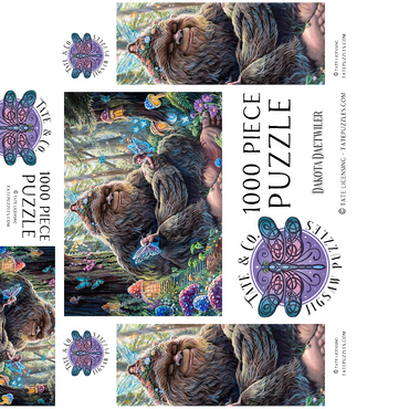 Peaceful Bigfoot Sasquatch with Fairies - Dakota Daetwiler 1000 Jigsaw Puzzle box 3D Modell