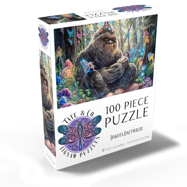 Peaceful Bigfoot Sasquatch with Fairies - Dakota Daetwiler 100 Jigsaw Puzzle box view2