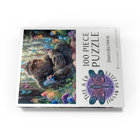 Peaceful Bigfoot Sasquatch with Fairies - Dakota Daetwiler 100 Jigsaw Puzzle box view3