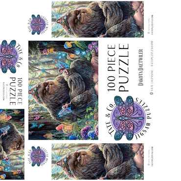 Peaceful Bigfoot Sasquatch with Fairies - Dakota Daetwiler 100 Jigsaw Puzzle box 3D Modell