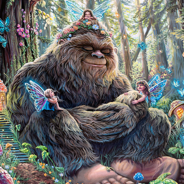 Peaceful Bigfoot Sasquatch with Fairies - Dakota Daetwiler 500 Jigsaw Puzzle 3D Modell