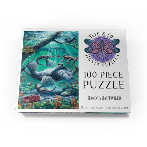 Lazy Day at the Otter Spa w/ Manatees - Dakota Daetwiler 100 Jigsaw Puzzle box view3