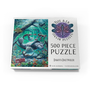 Lazy Day at the Otter Spa w/ Manatees - Dakota Daetwiler 500 Jigsaw Puzzle box view3