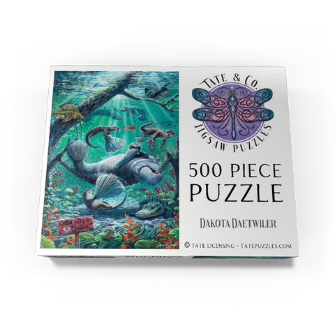 Lazy Day at the Otter Spa w/ Manatees - Dakota Daetwiler 500 Jigsaw Puzzle box view3