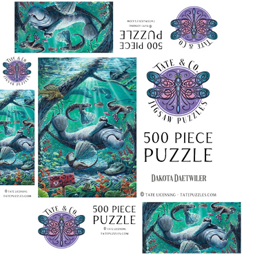 Lazy Day at the Otter Spa w/ Manatees - Dakota Daetwiler 500 Jigsaw Puzzle box 3D Modell