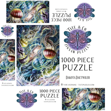 Jellyfish in Space Galaxy - Dakota Daetwiler 1000 Jigsaw Puzzle box 3D Modell