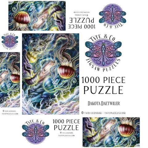 Jellyfish in Space Galaxy - Dakota Daetwiler 1000 Jigsaw Puzzle box 3D Modell