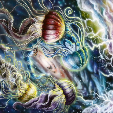 Jellyfish in Space Galaxy - Dakota Daetwiler 100 Jigsaw Puzzle 3D Modell